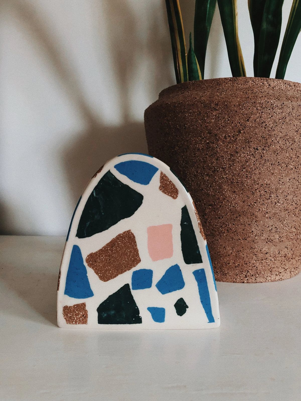 Terrazzo arch vase, by Tantri Mustika