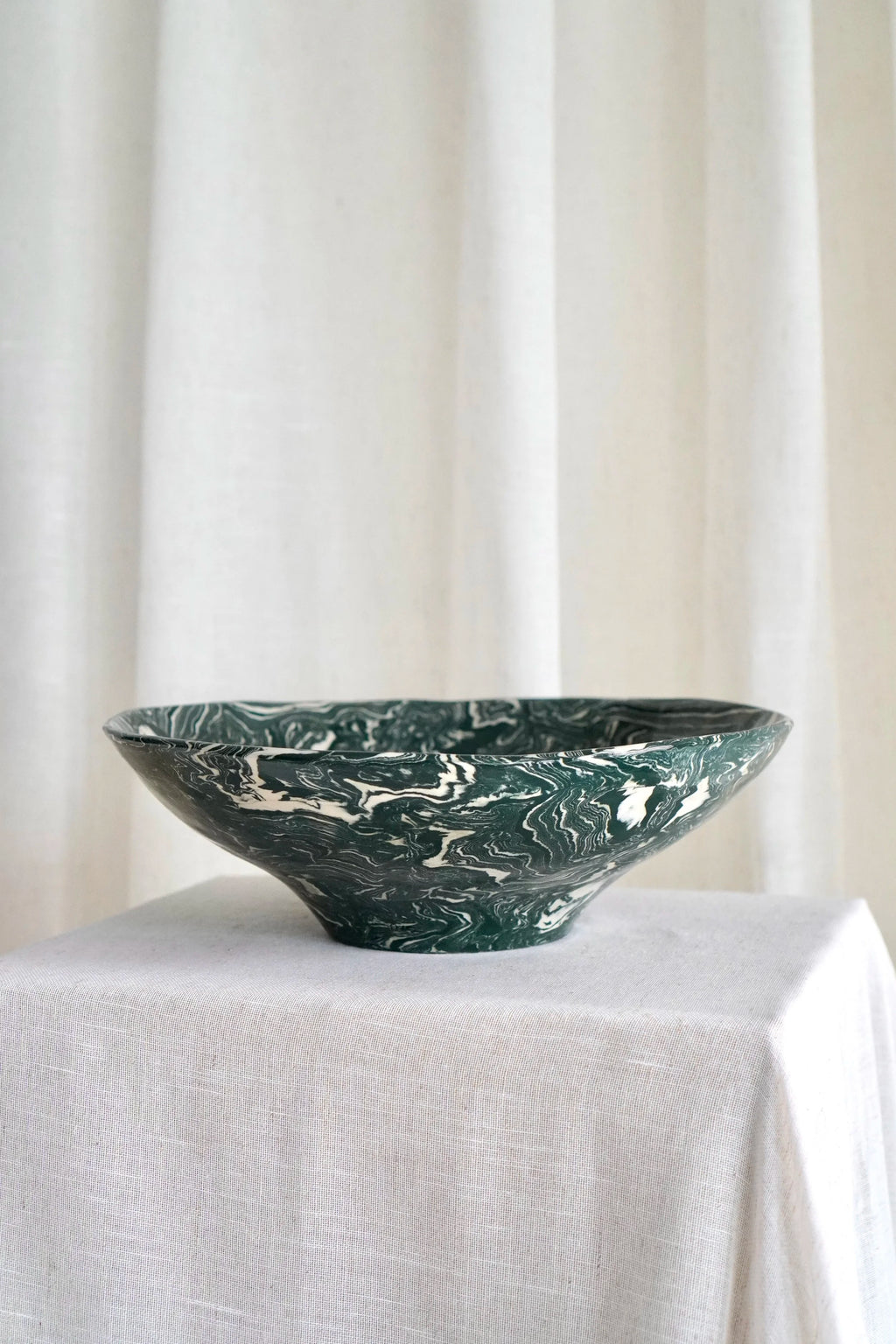 Marbled Fruit Bowl in Teal by Tantri Mustika