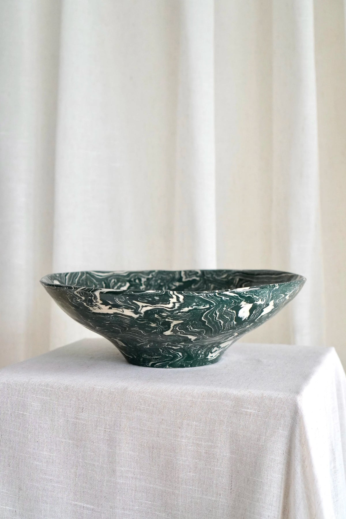 Marbled Fruit Bowl in Teal by Tantri Mustika