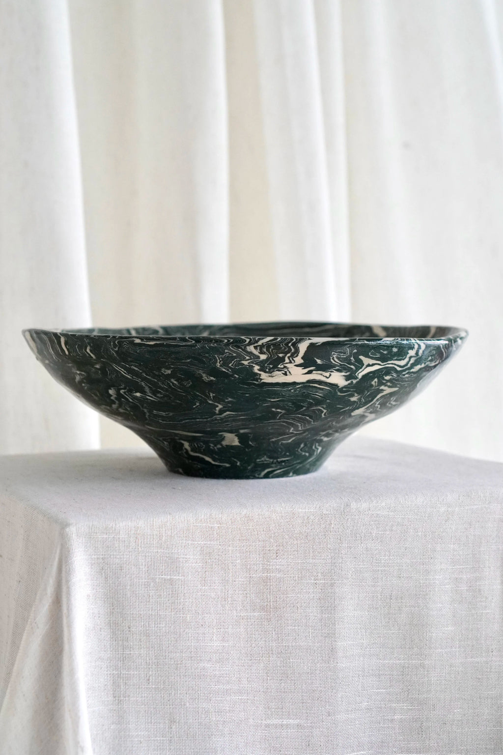 Marbled Fruit Bowl in Teal by Tantri Mustika