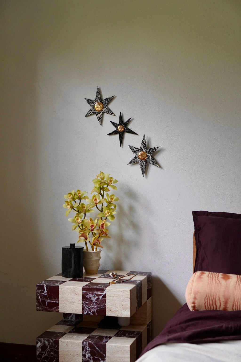 Marbled Wallflower Trio in Carbon No. 1 by Tantri Mustika