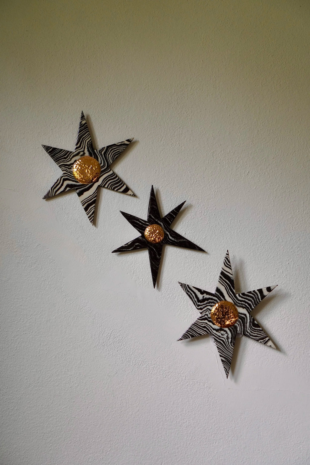 Marbled Wallflower Trio in Carbon No. 1 by Tantri Mustika