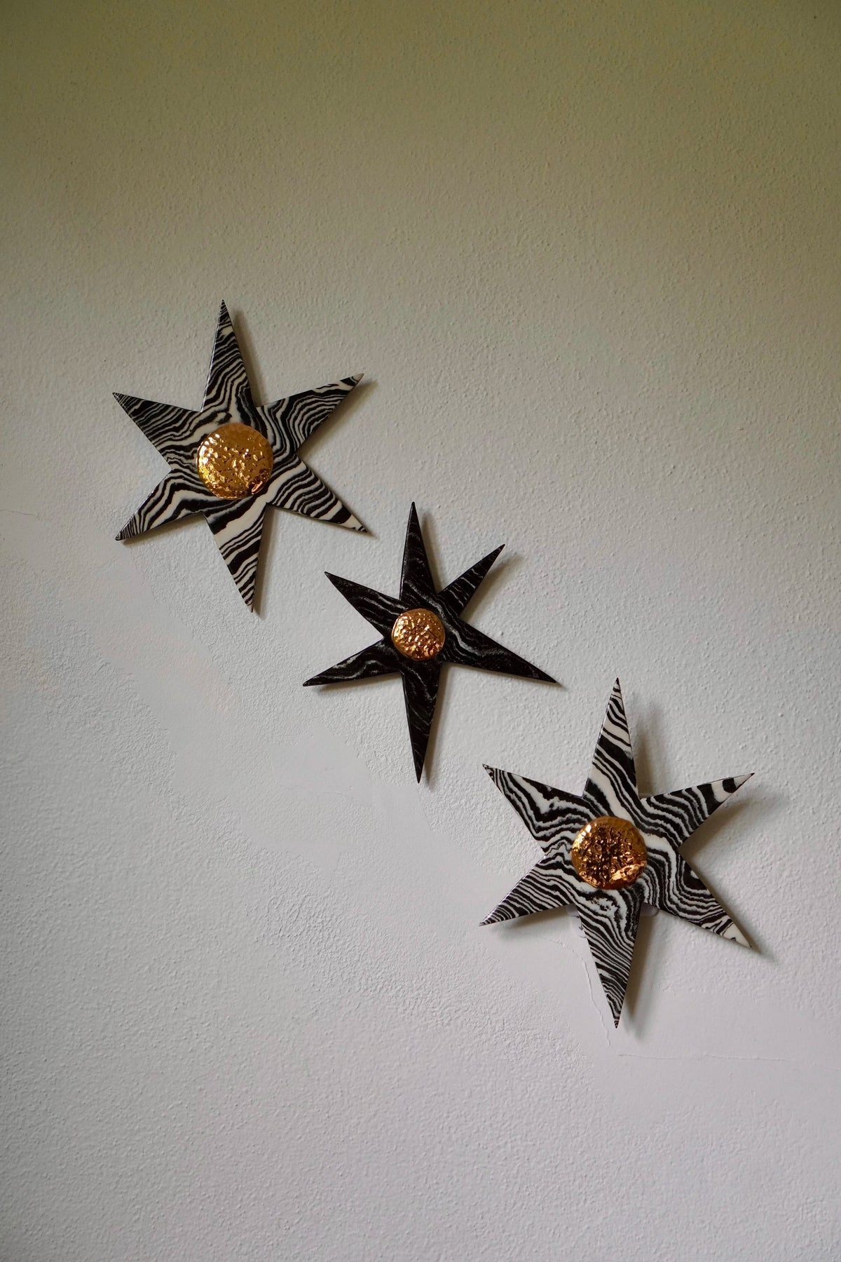 Marbled Wallflower Trio in Carbon No. 1 by Tantri Mustika
