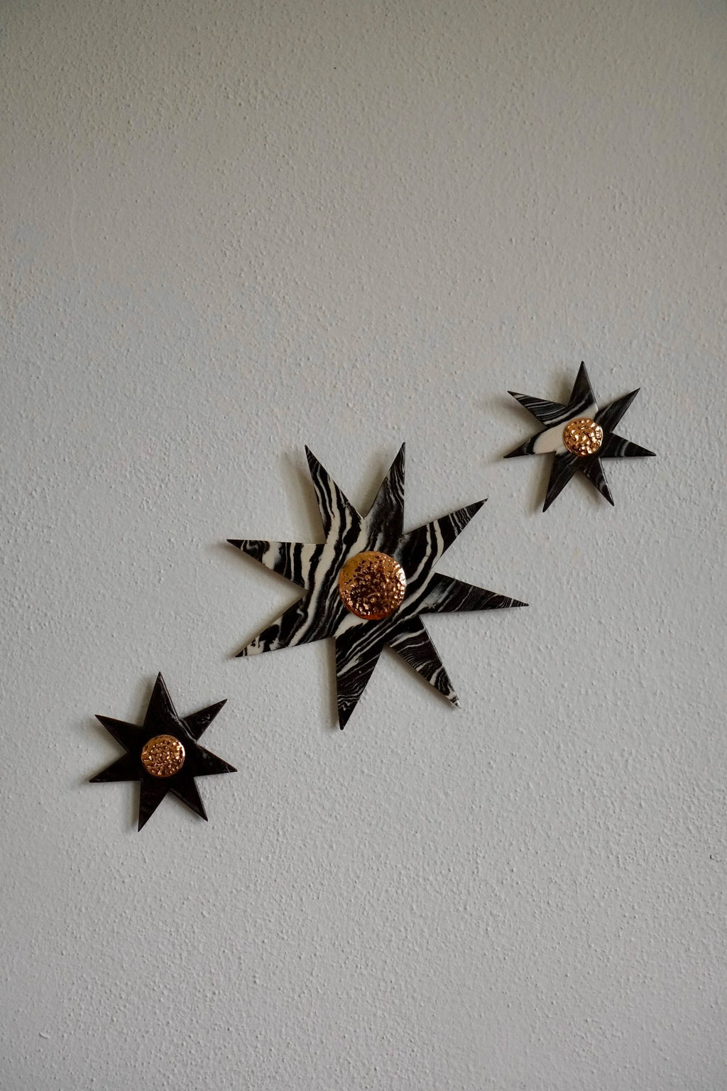 Marbled Wallflower Trio in Carbon No. 2 by Tantri Mustika