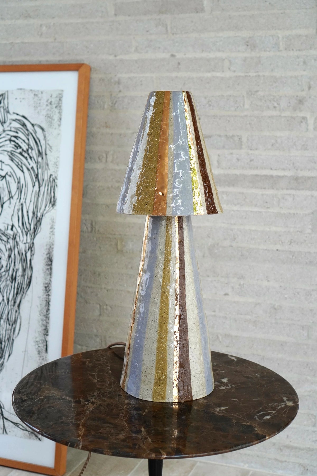 Stellar Table Lamp in Lilac & Mustard by Tantri Mustika