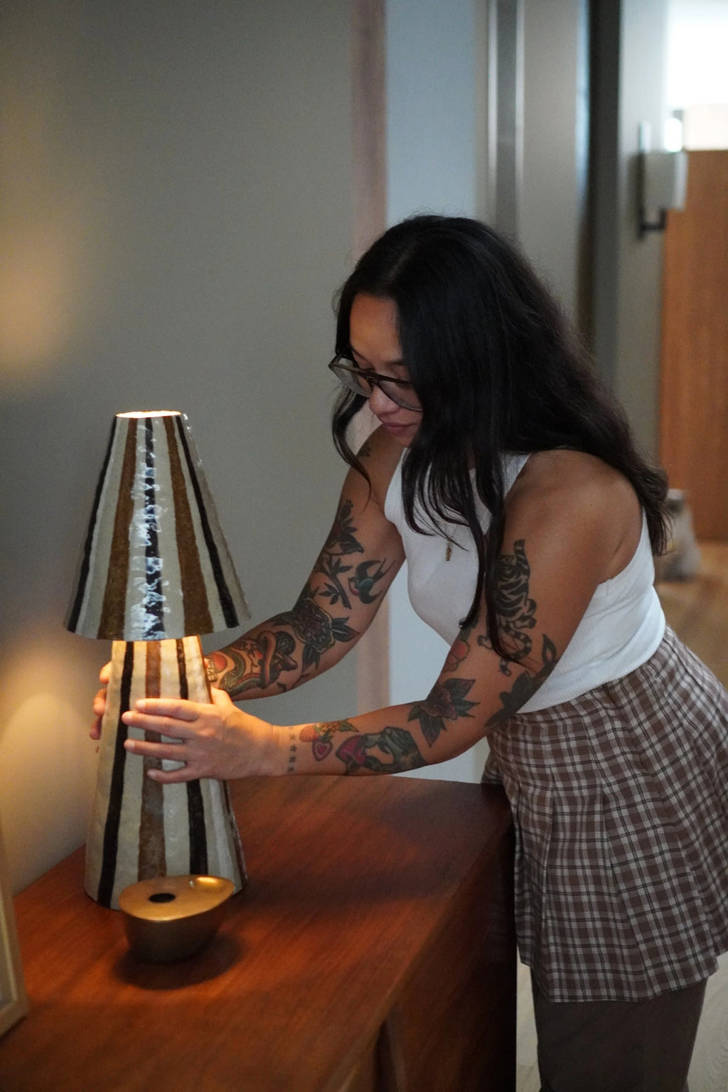 Stellar Table Lamp in Chocolate by Tantri Mustika