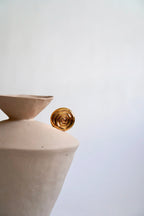 Peach Relic Vase with Golden Spirals by Tantri Mustika