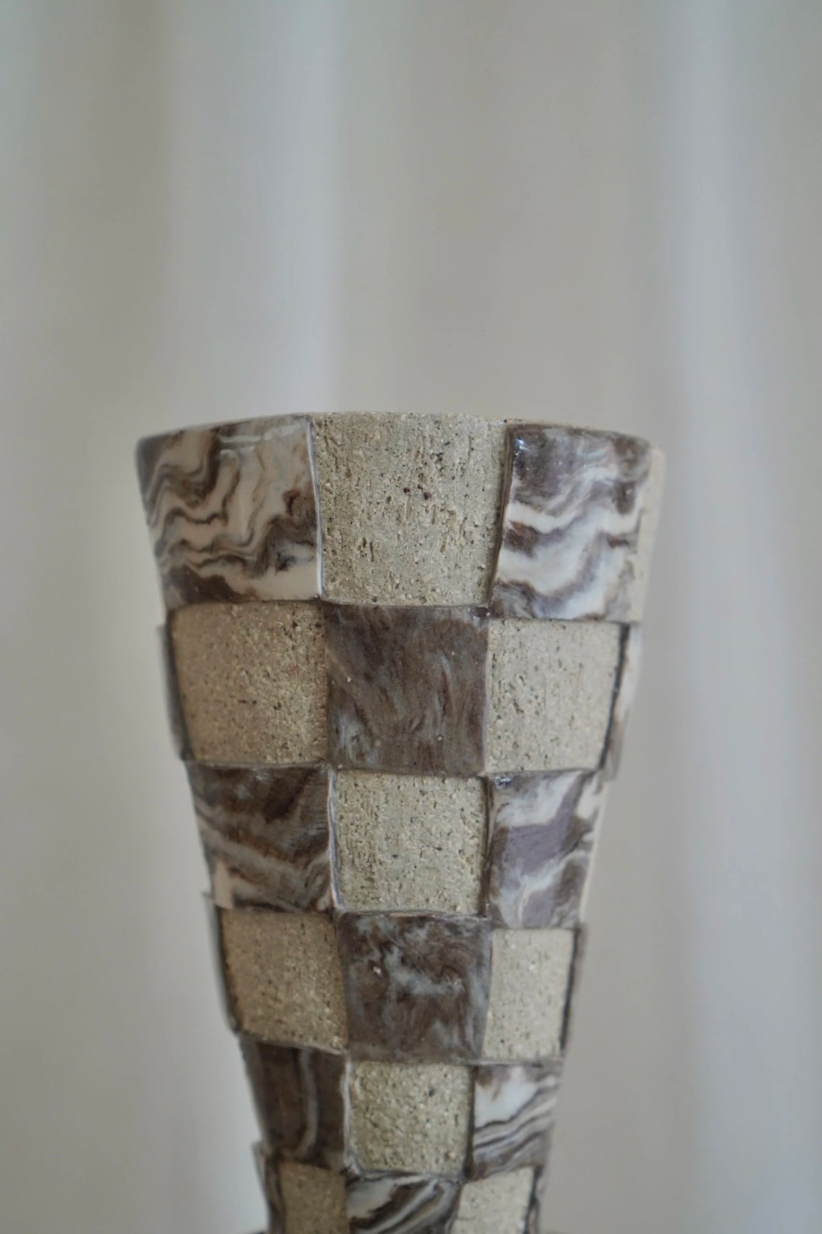 Marmoreal Checkered Vase by Tantri Mustika