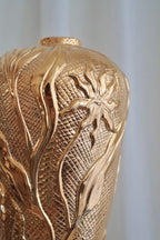 Ukiran Bunga Vase in Gold by Tantri Mustika