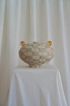 Checkered Relic Vessel with Gold Lustre by Tantri Mustika