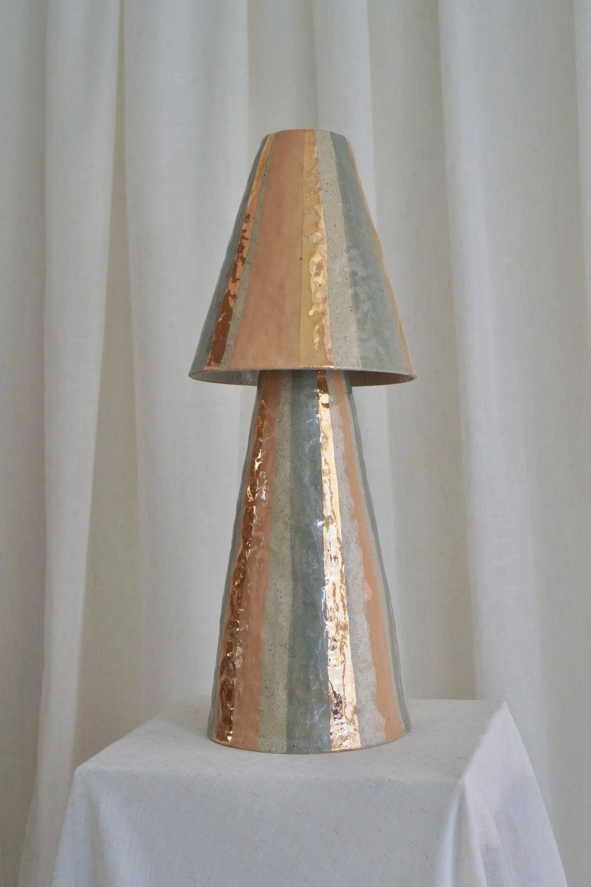 Stellar Table Lamp in Peach & Eucalyptus by Tantri Mustika