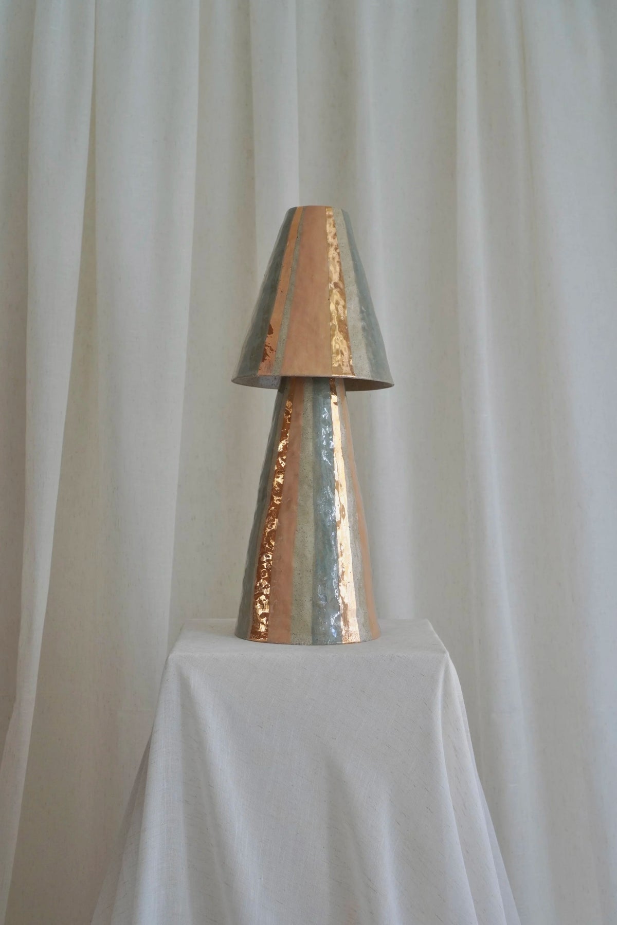 Stellar Table Lamp in Peach & Eucalyptus by Tantri Mustika