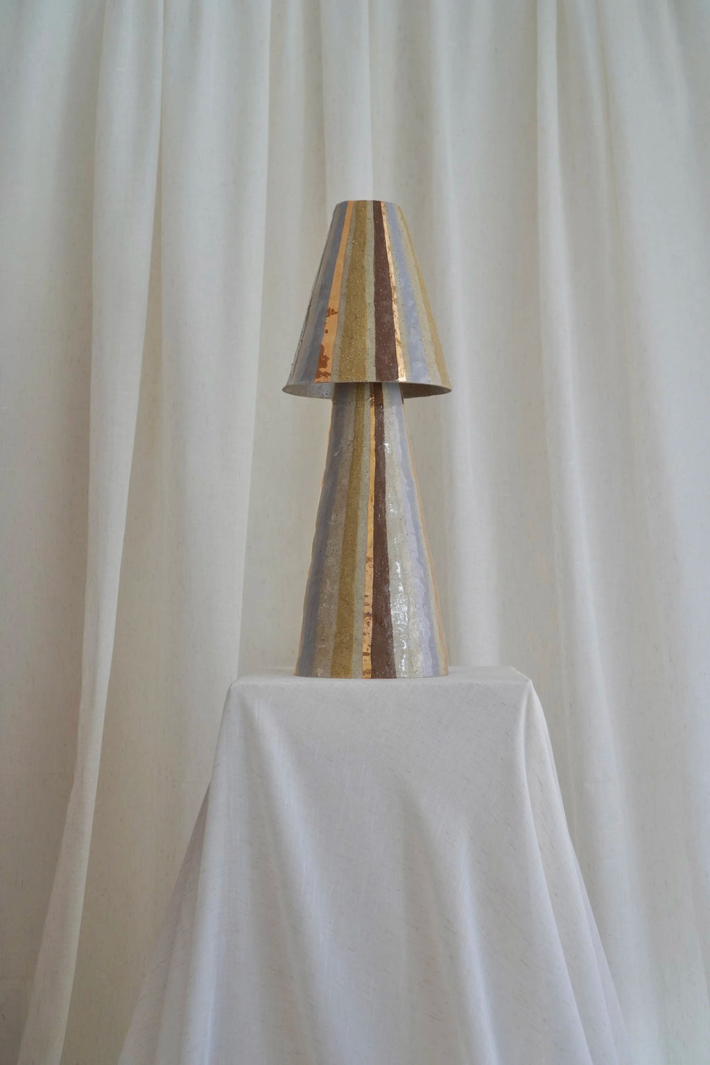 Stellar Table Lamp in Lilac & Mustard by Tantri Mustika