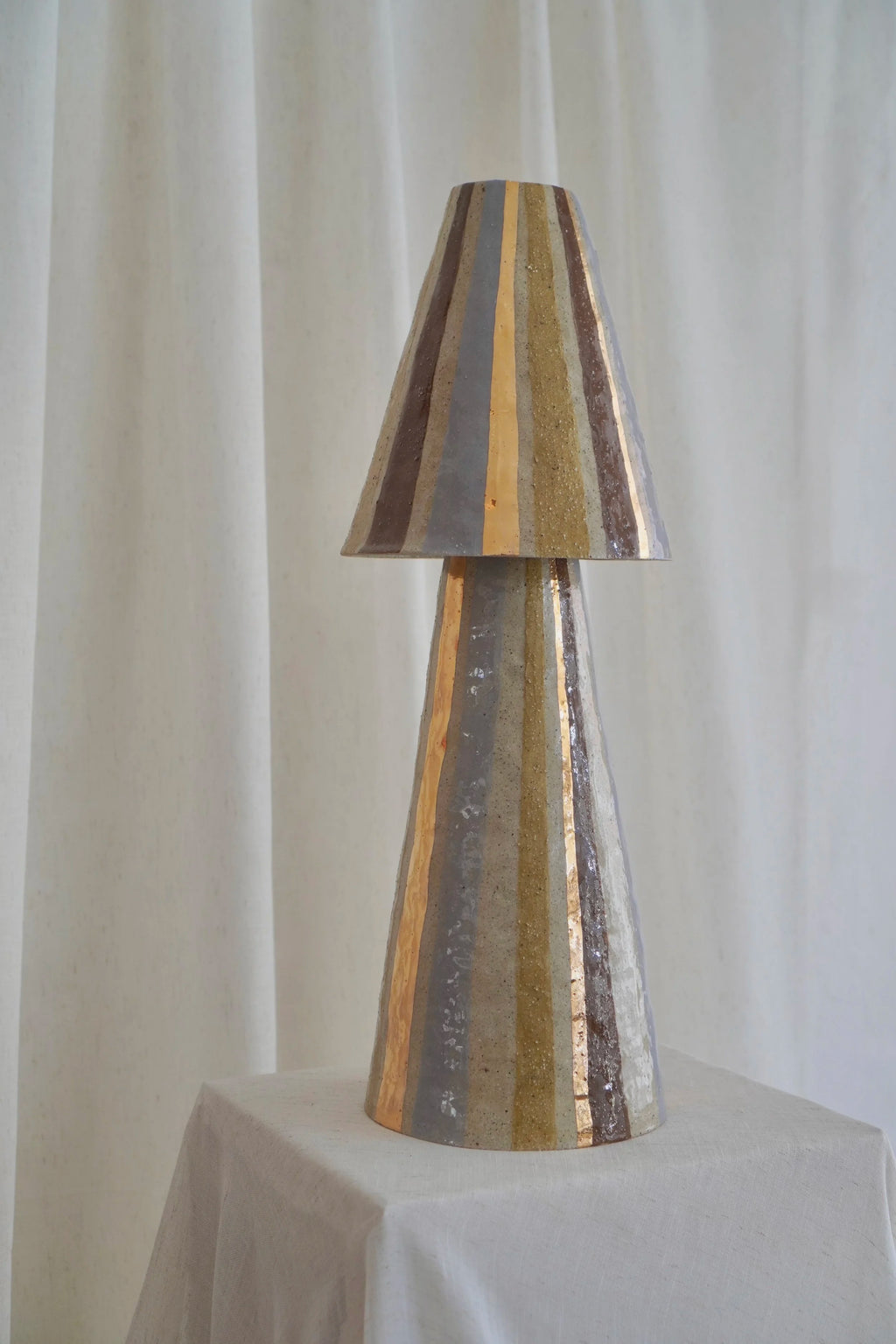 Stellar Table Lamp in Lilac & Mustard by Tantri Mustika