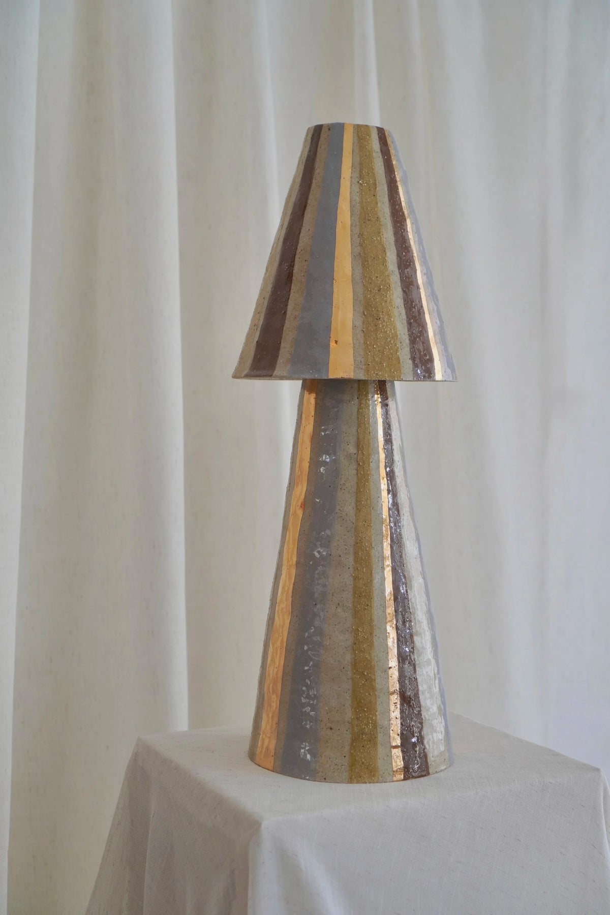 Stellar Table Lamp in Lilac & Mustard by Tantri Mustika