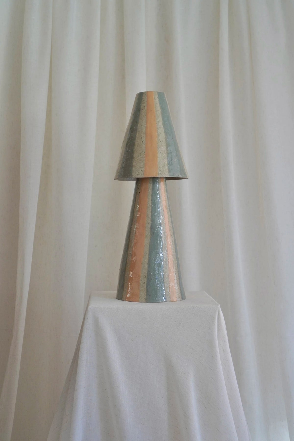 Stellar Table Lamp in Peach & Eucalyptus by Tantri Mustika