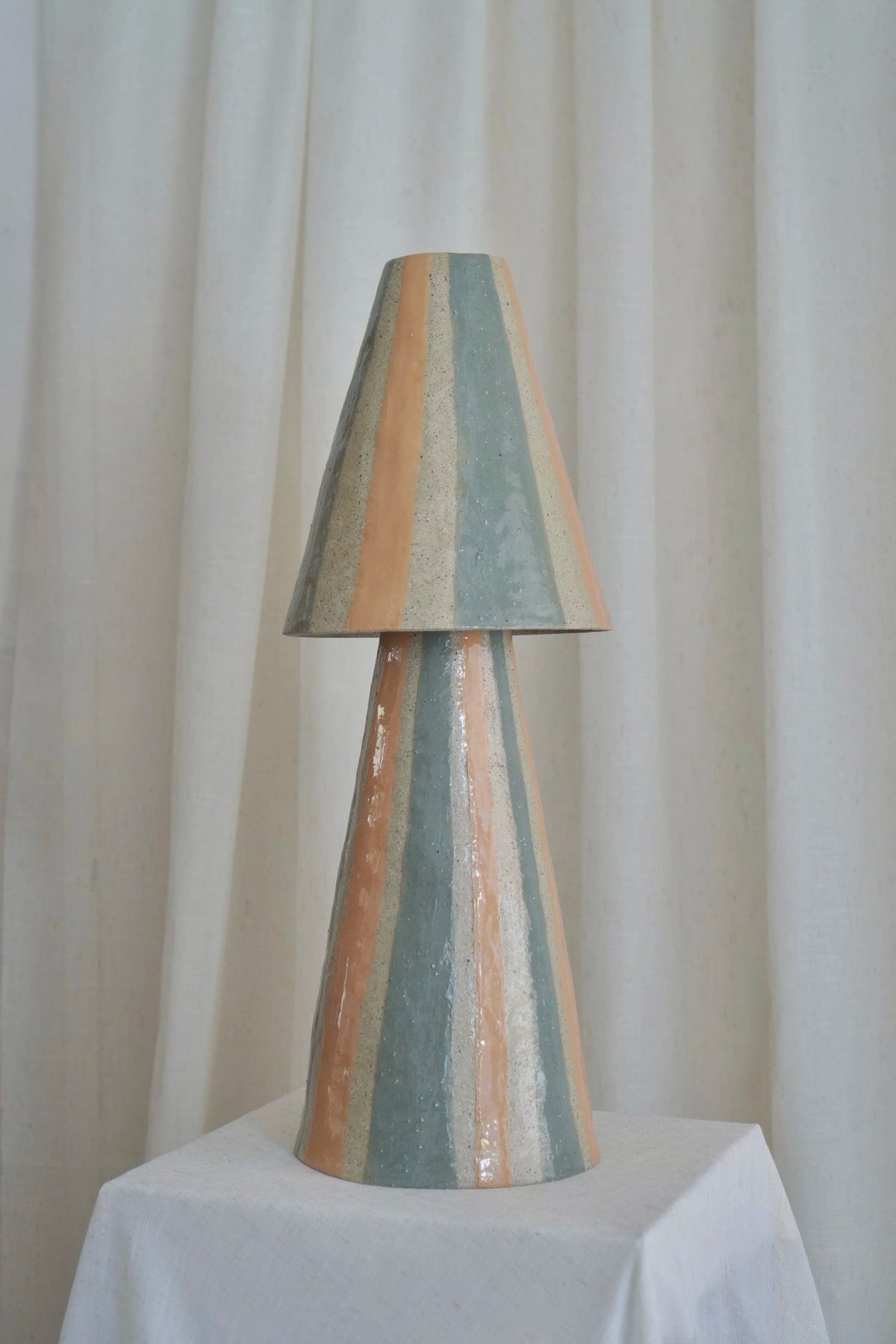 Stellar Table Lamp in Peach & Eucalyptus by Tantri Mustika