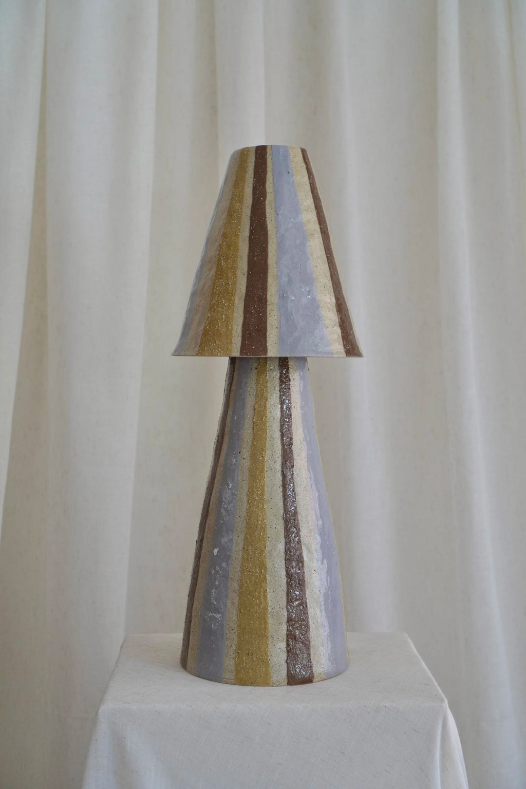 Stellar Table Lamp in Lilac & Mustard by Tantri Mustika
