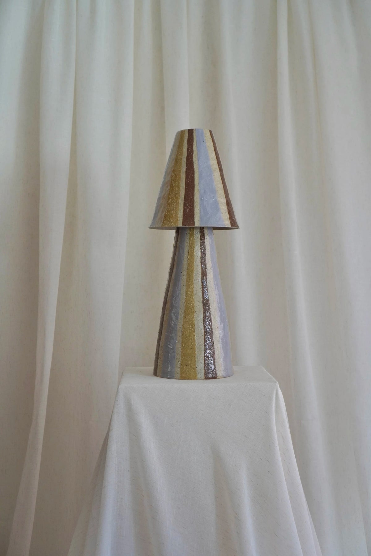 Stellar Table Lamp in Lilac & Mustard by Tantri Mustika