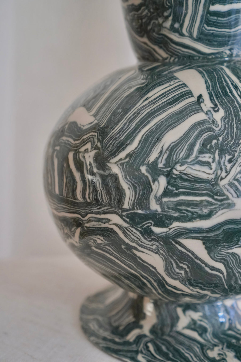 Marbled Relic Vase in Teal by Tantri Mustika