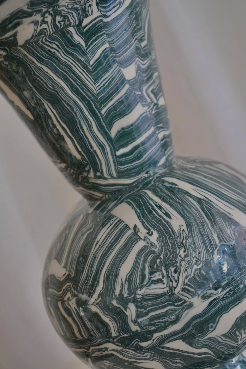 Marbled Relic Vase in Teal by Tantri Mustika