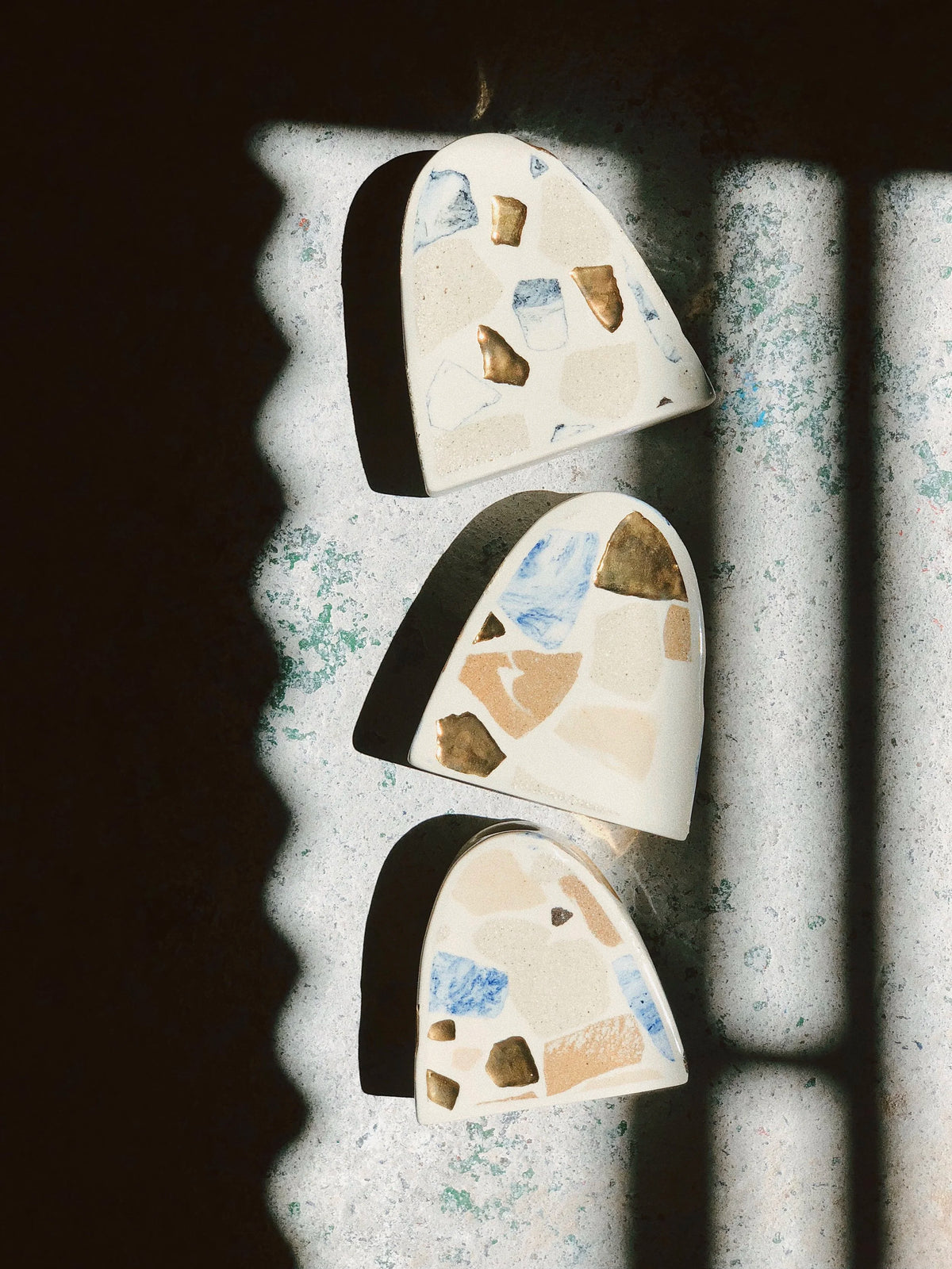 Terrazzo wall vases, by Tantri Mustika