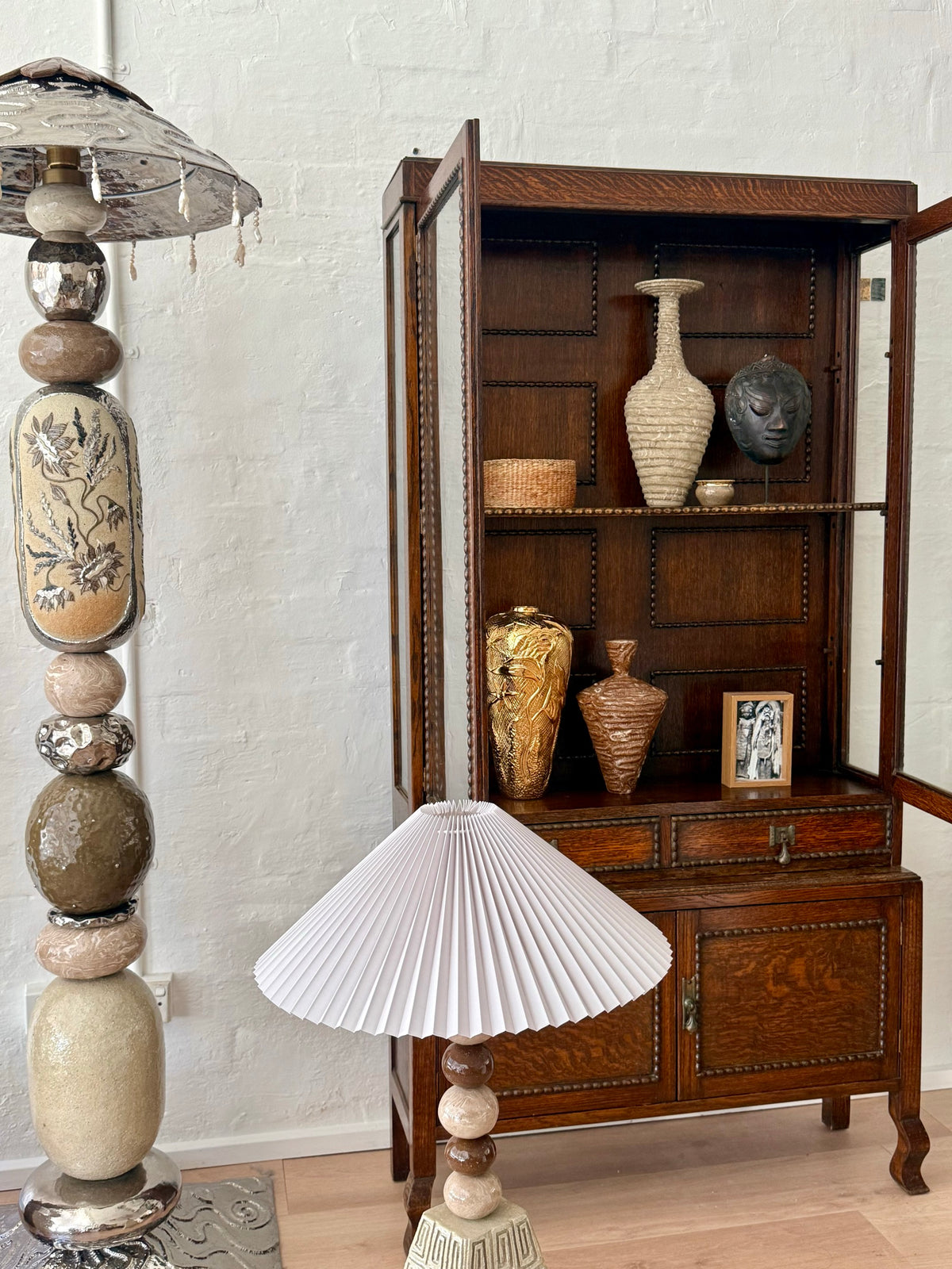 Ceramic floor lamps by Tantri Mustika