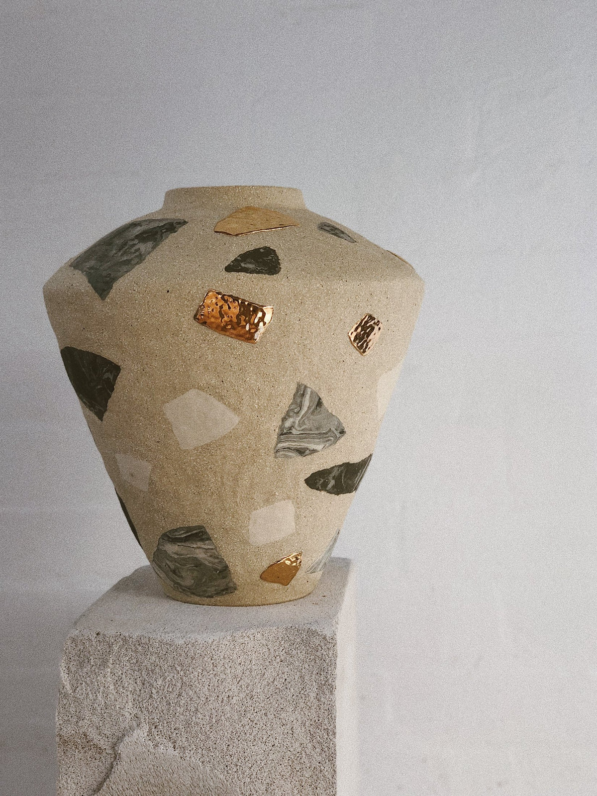 Relic vase with gold lustre, from Tantri Mustika’s terrazzo Relics series
